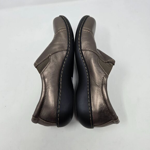 Clarks Collection womens 8.5 M metallic bronze leather slip on loafer shoe - Picture 7 of 10